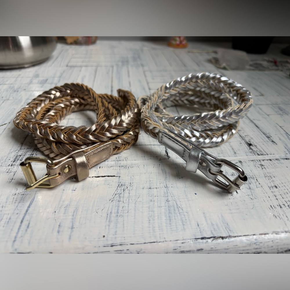 Braided Silver and Gold Women's Belts